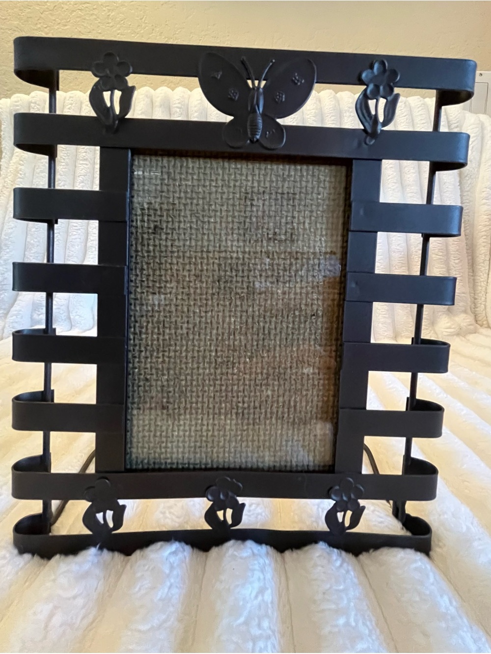 Brown Metal Butterfly Frame Accent